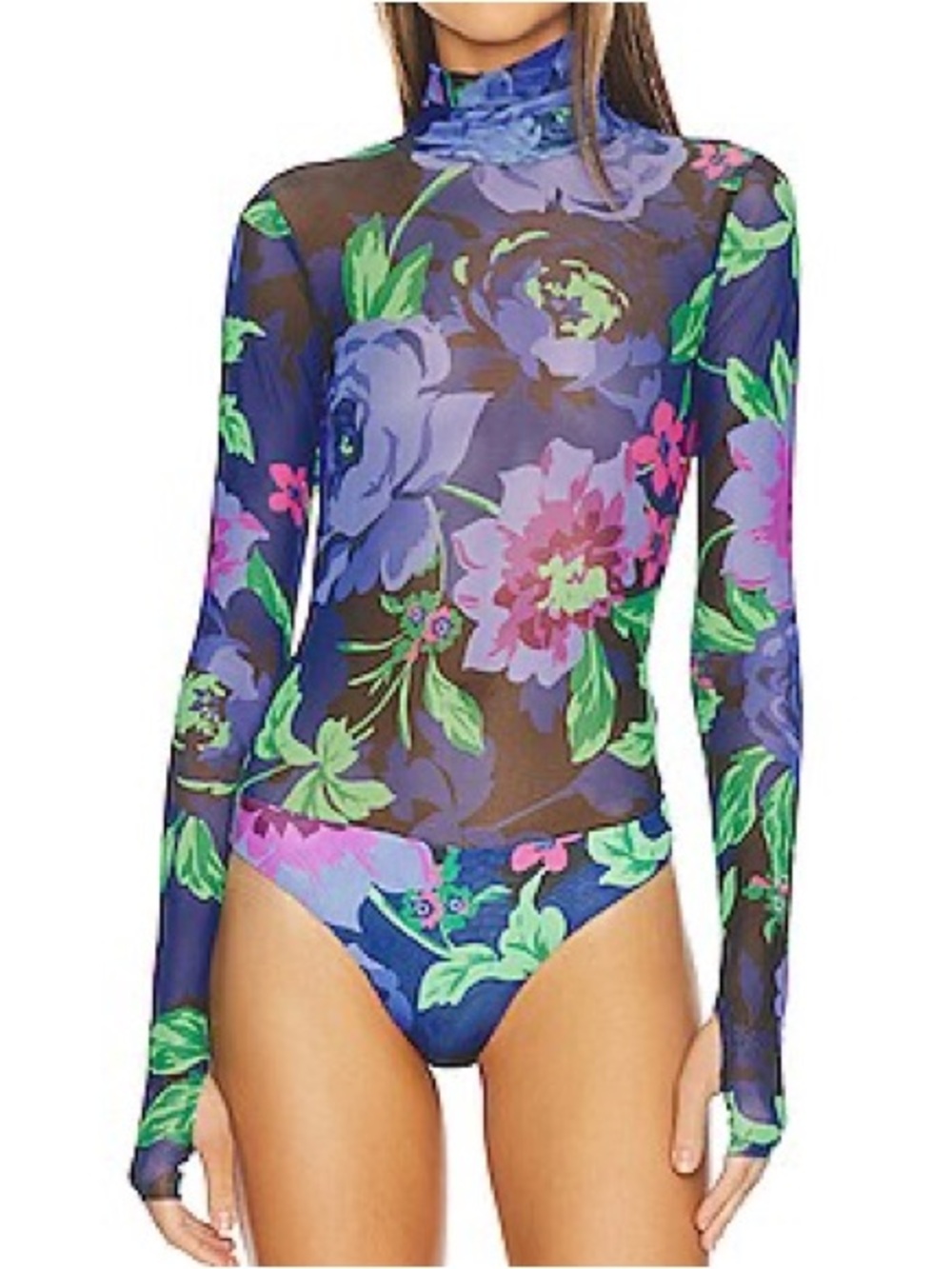 AFRM Ines Bodysuit in Midnight Bouquet